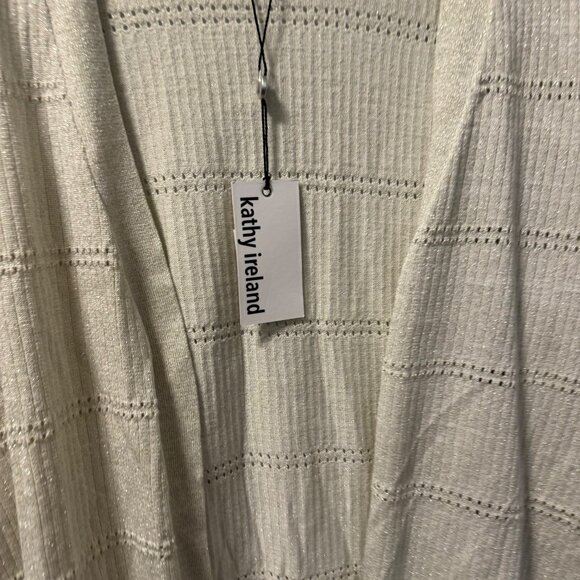 Kathy Ireland Womens Open Front Cardigan 3X Beige/Golf Rayon & Polyester Blend K - Picture 4 of 11